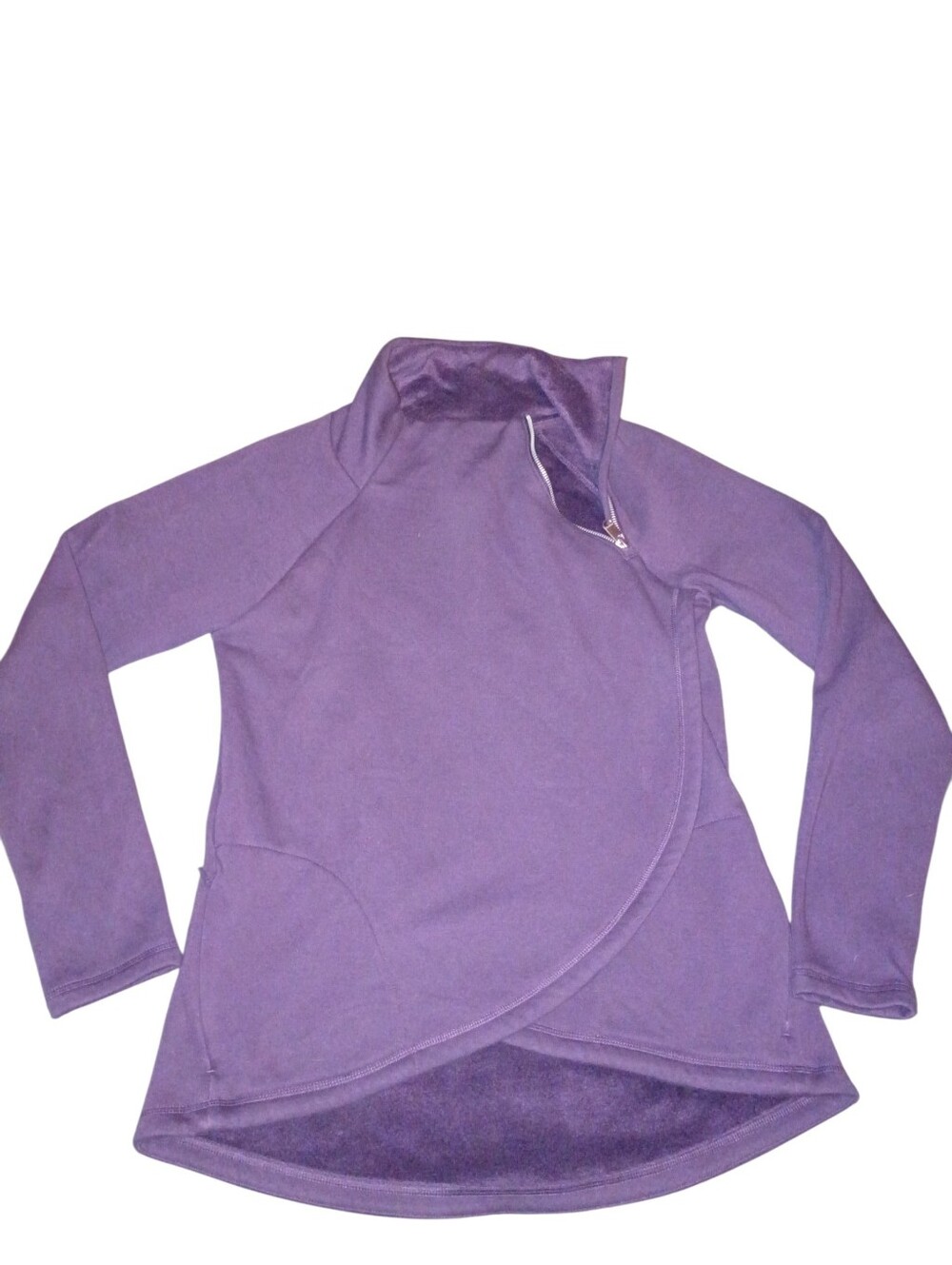 Athleta Dark Purple Asymmetrical Pullover Soft Sweater